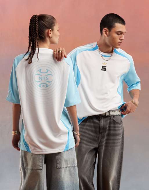 adidas x NTS jersey in blue & white
