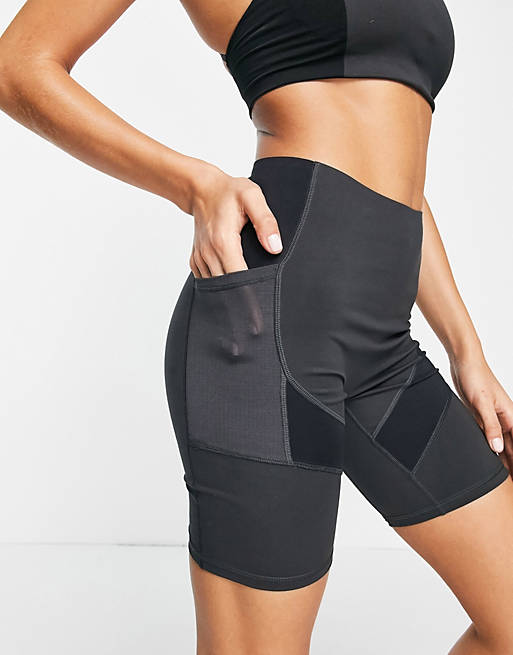 adidas Yoga Elements tonal panel tight shorts in black