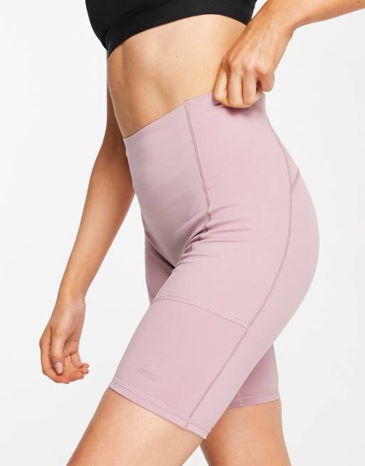 adidas Yoga Essential legging shorts in pink