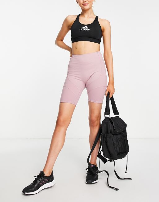 adidas Yoga Essential legging shorts in pink