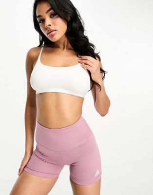 adidas Yoga Essential legging shorts in pink - ASOS Price Checker