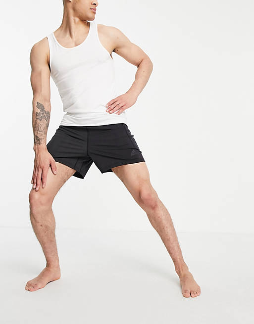 adidas Yoga shorts with contrast waistband in black