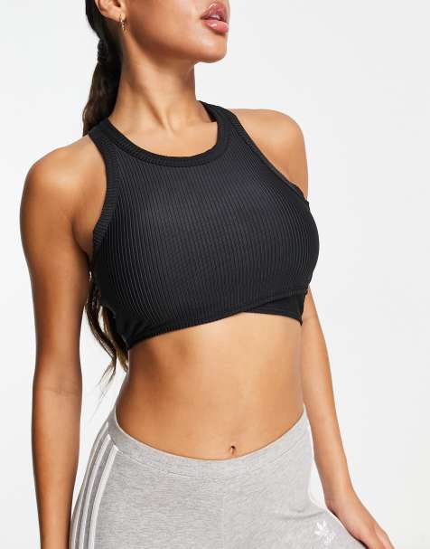 adidas Originals 'Summer Rave' colour block bandeau top in black