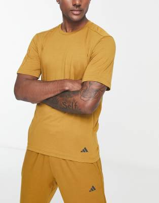 adidas performance adidas Yoga studio t-shirt in brown