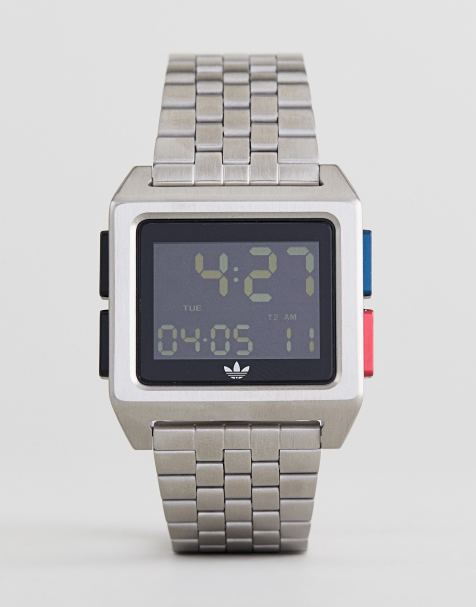 adidas – Z01 Archive – Digitale Armbanduhr in Silber