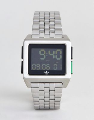 adidas – Z01 Archive – Silverfärgad digital armbandsklocka