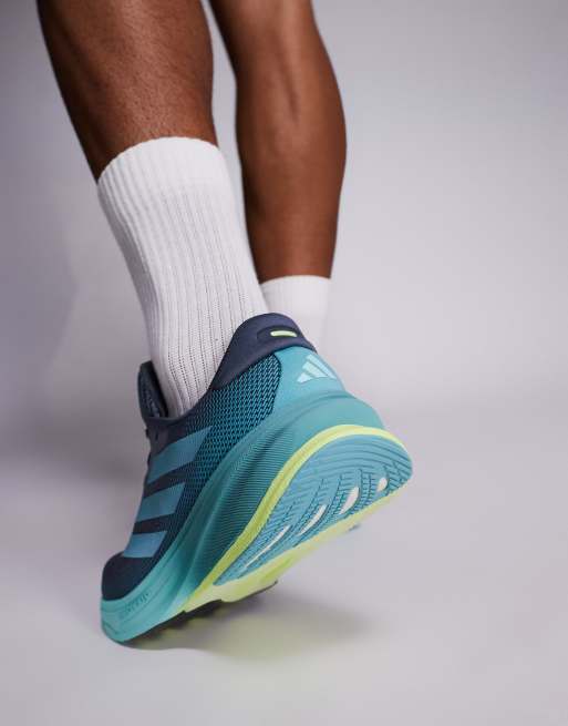adidas - zapatillas de running Supernova Rise 2 en turquesa y amarillo, 3 de 5