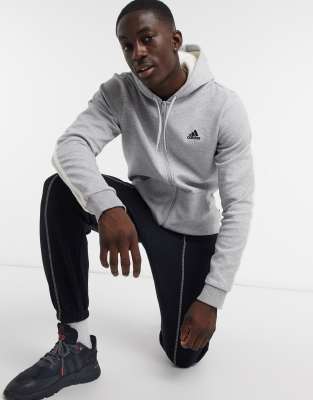 gray adidas zip up hoodie