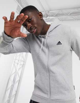 gray adidas zip up hoodie