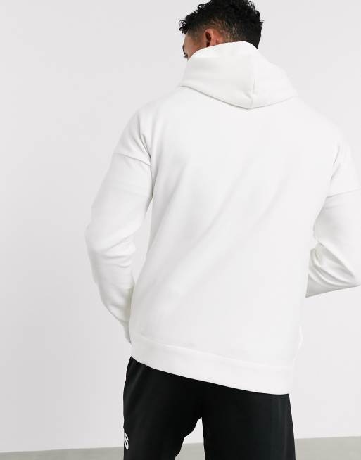 Adidas Zne 3 Stripe Zip Thru Hoodie In White Asos