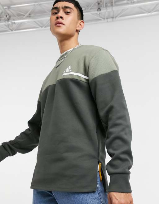 Adidas originals itasca crew hotsell sweatshirt green