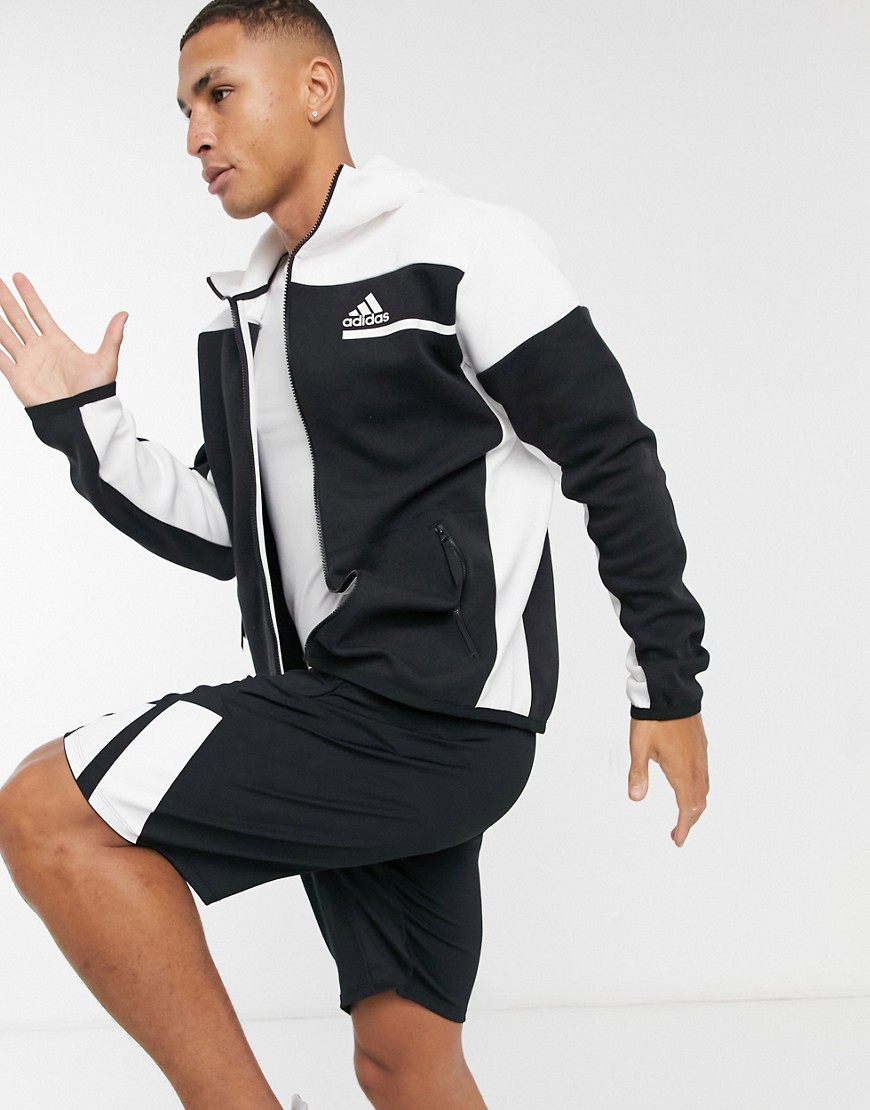 Adidas Originals Adidas Zne Jacket In Black And White