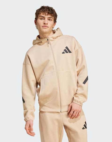 adidas - Z.N.E. - Premium - Beige træningsjakke med hætte og lynlås - view 1