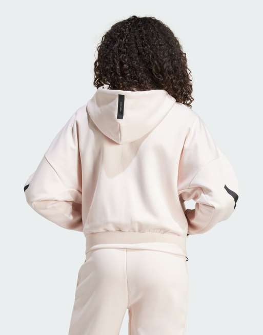 adidas premium full-zip hoodie in pink ASOS