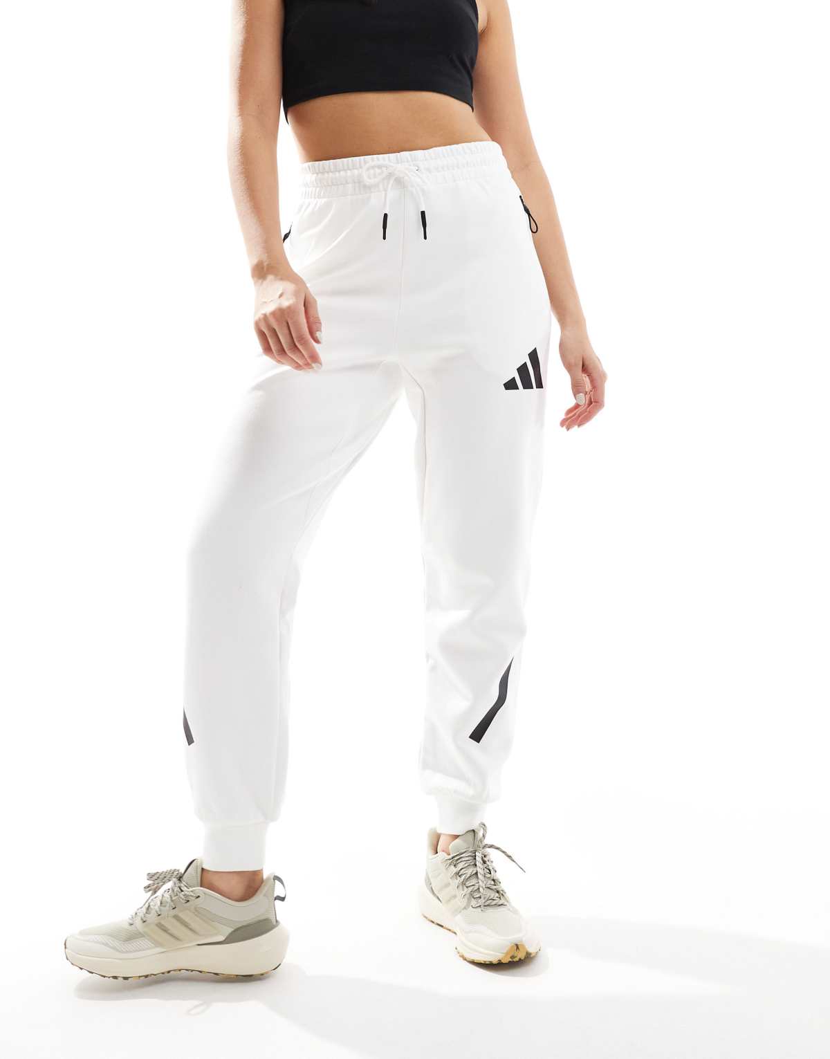 adidas Z.N.E. premium tracksuit bottoms in white