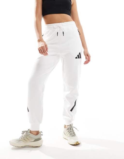 adidas – Z.N.E. – Premium – Vita träningsoverallsbyxor