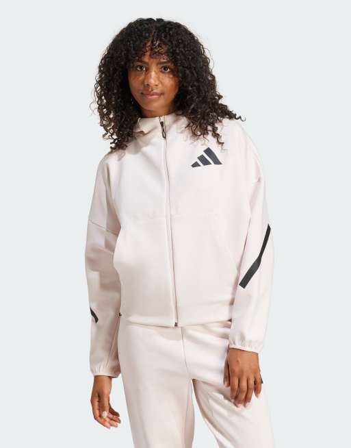 adidas – Z.N.E. – Różowa zapinana na zamek bluza z kapturem