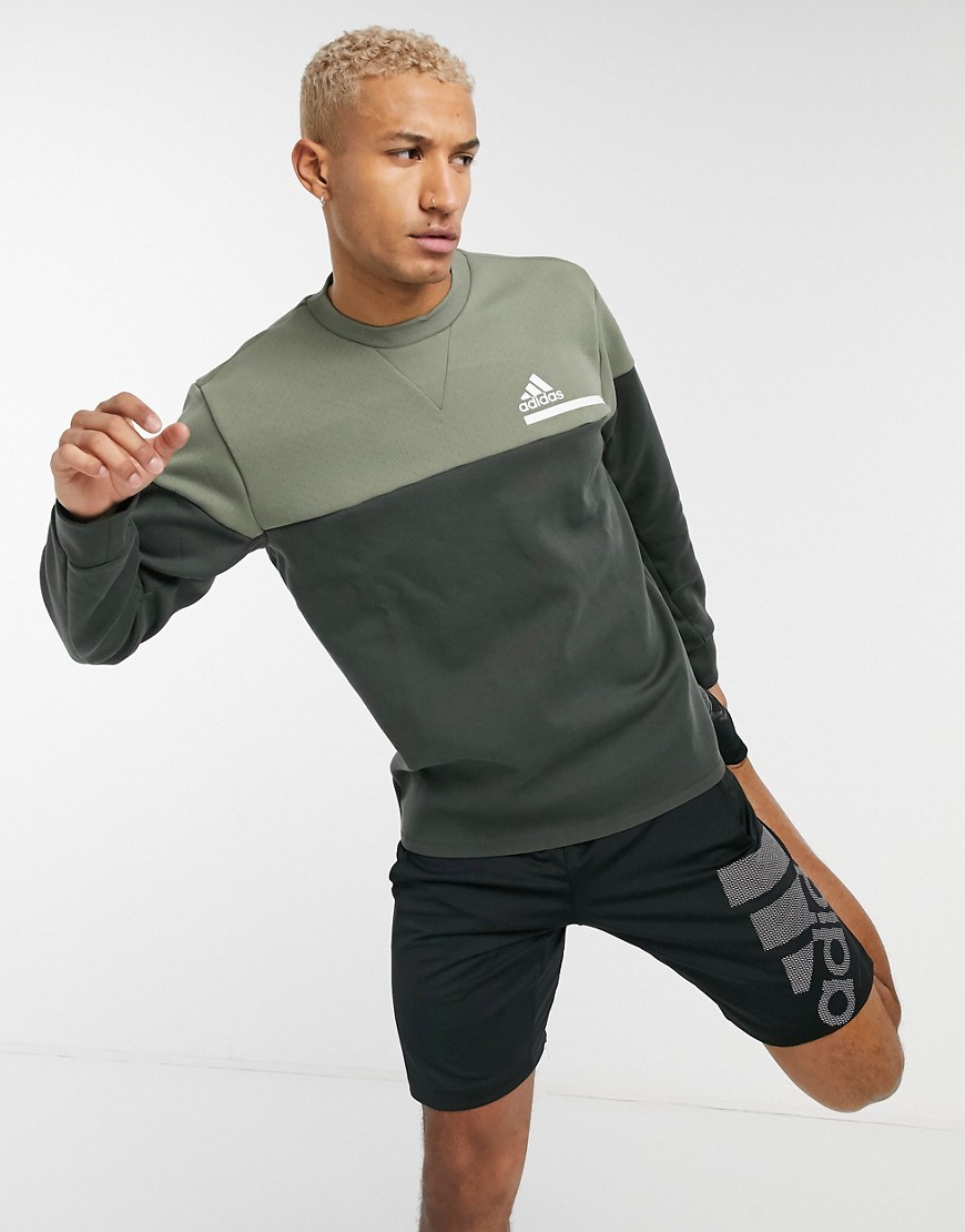 Adidas Originals Adidas Zone Sweatshirt In Khaki-green