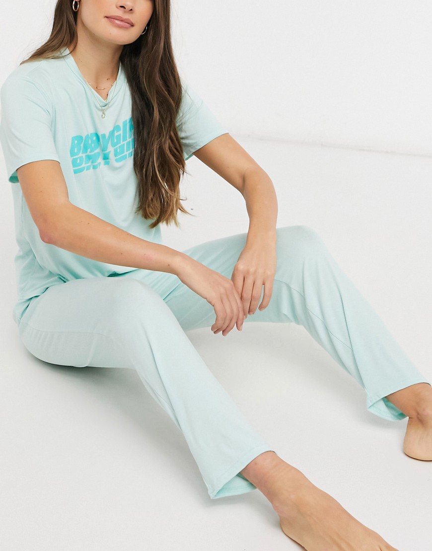 Adolescent Clothing baby girl trouser pyjama set-Blue