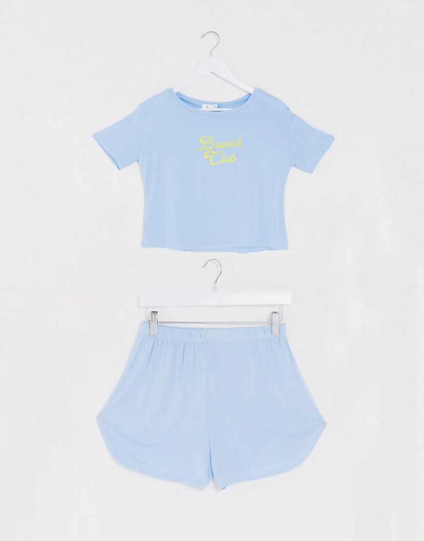 Adolescent Clothing - brunch club - Pyjamaset van T-shirt en short-Rood