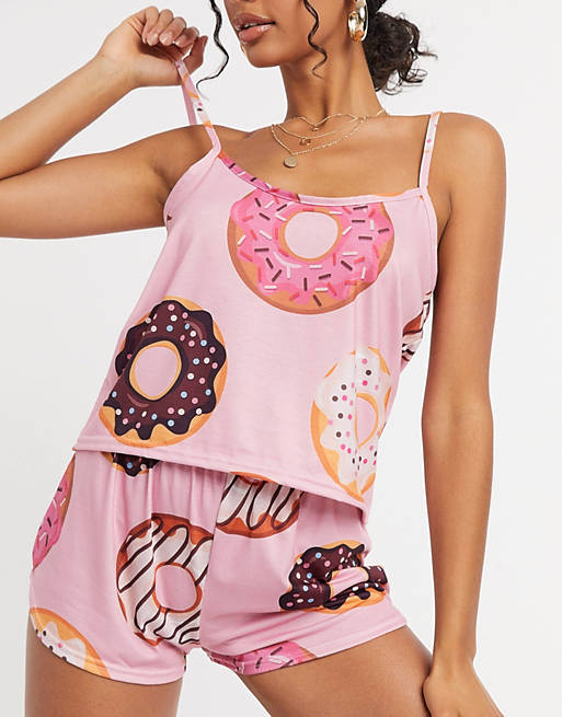 zout ingewikkeld Federaal Adolescent Clothing donut cami pyjama set | ASOS