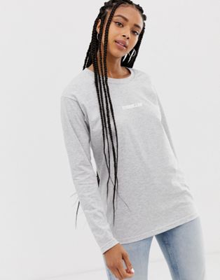 Adolescent Clothing – Långärmad t-shirt med texten Eyeroller-Grå