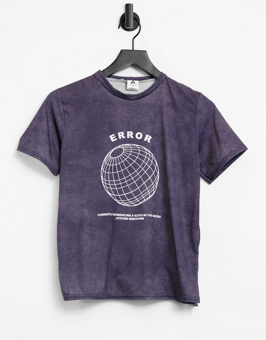 Adolescent Clothing Lounge 'error' T-shirt In Washed Out Gray-grey