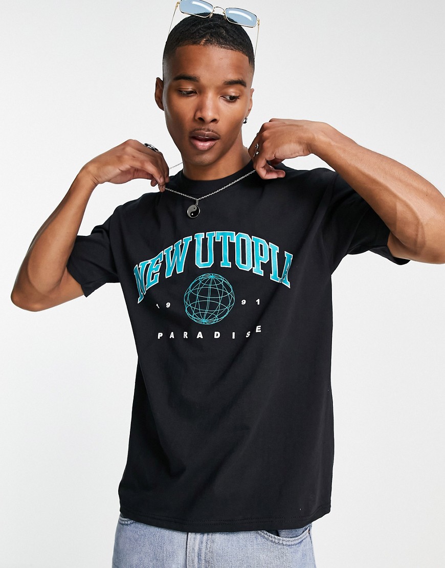 Adolescent Clothing Lounge new utopia oversized t shirt in black