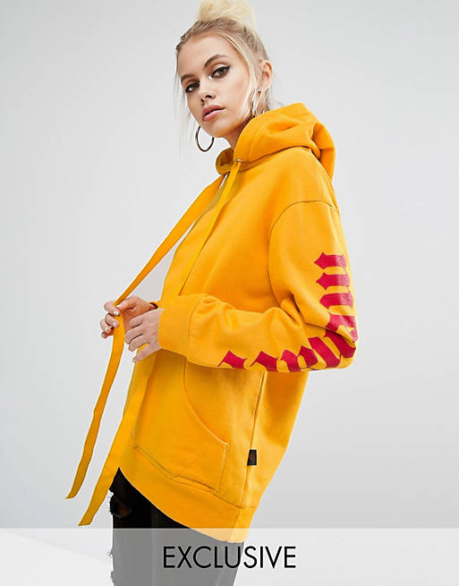 Adolescent Clothing Oversized Hoodie With Menace Sleeve