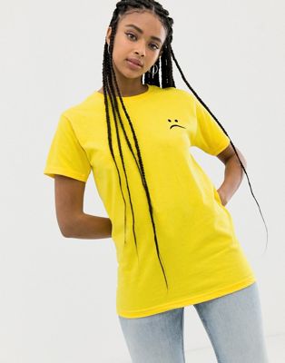 Adolescent Clothing – T-shirt med ledset ansikte-Gul