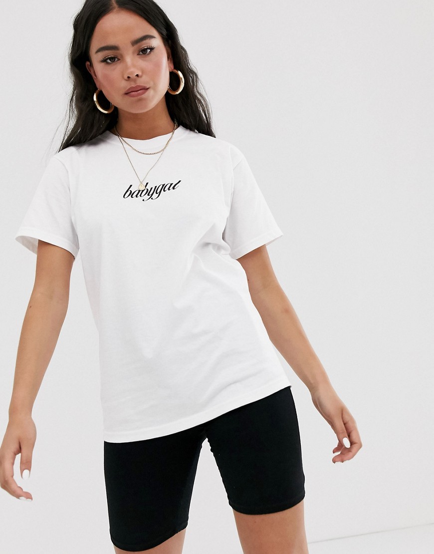 Adolescent Clothing - T-shirt met 'Babygal'-print-Wit