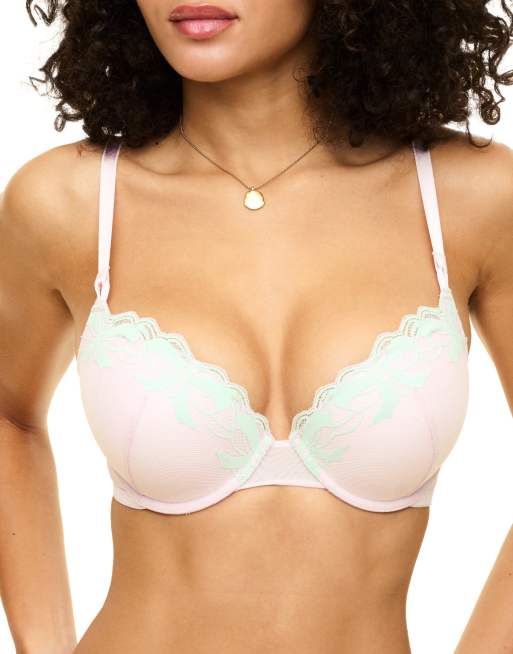 Adore Me Audrina push up plunge bra in light purple