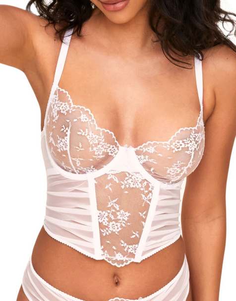 Adore Me Avara cropped bustier in bride white - view 1