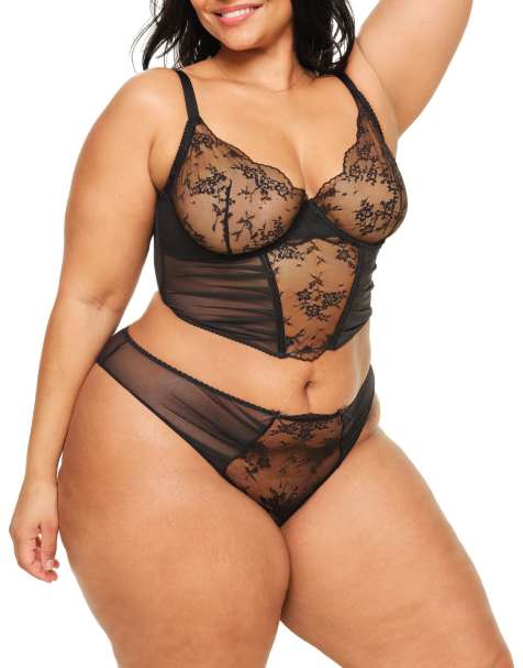 Adore Me Avara high cut panties in black - view 1