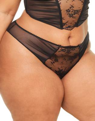 Adore Me Avara High Cut Panties In Black