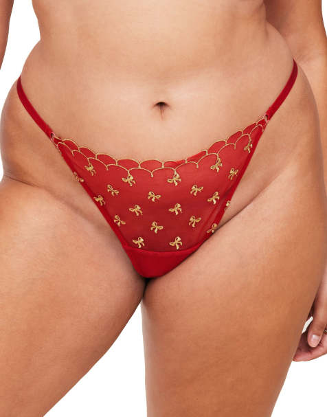 Adore Me Bettie brazilian panties in dark red - view 1