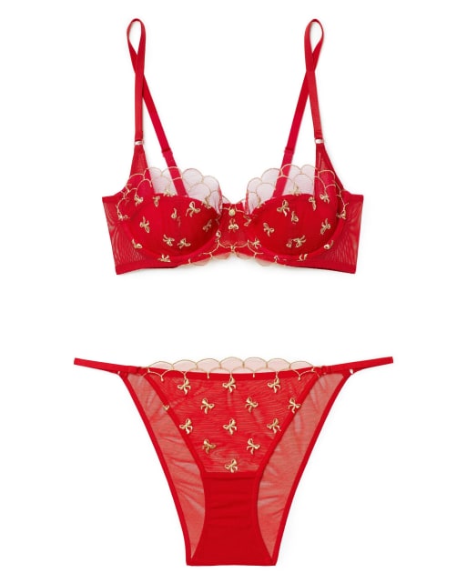 Adore Me Bettie set in dark red