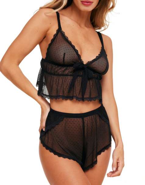 Adore Me Betty cami & shorts set in black - view 1
