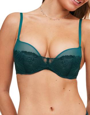 Adore Me Cyla Push Up Plunge Bra In Green