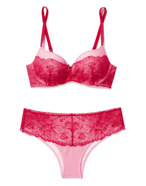 Adore Me Cyla push up plunge bra in medium pink - view 1