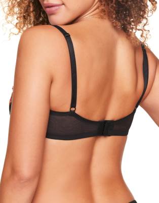 Adore Me Daphne Push Up Balconette Bra In Black