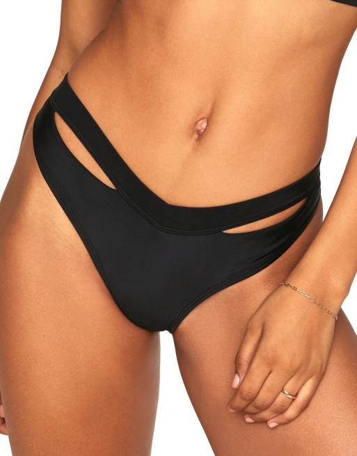 Adore Me Demi swimwear bikini bottoms in black