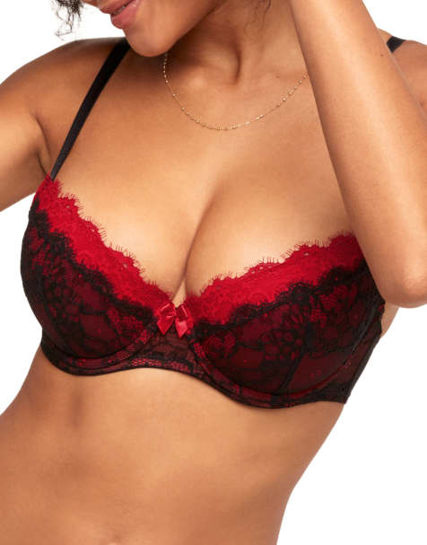Adore Me Emanuelly push up balconette bra in black - view 1