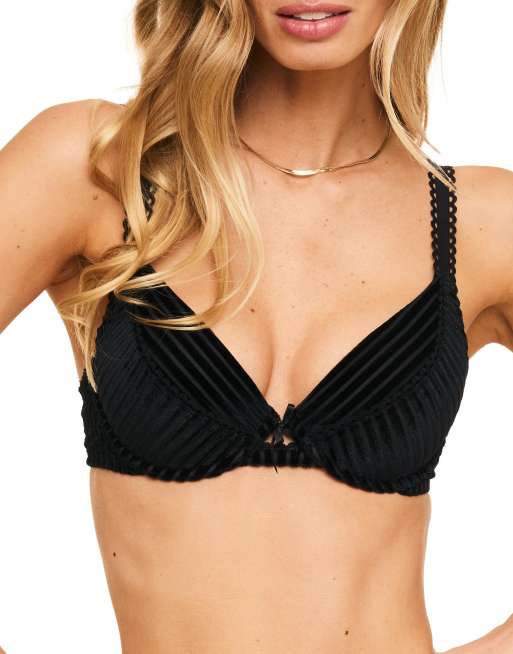 Adore Me Evie push up plunge bra in black