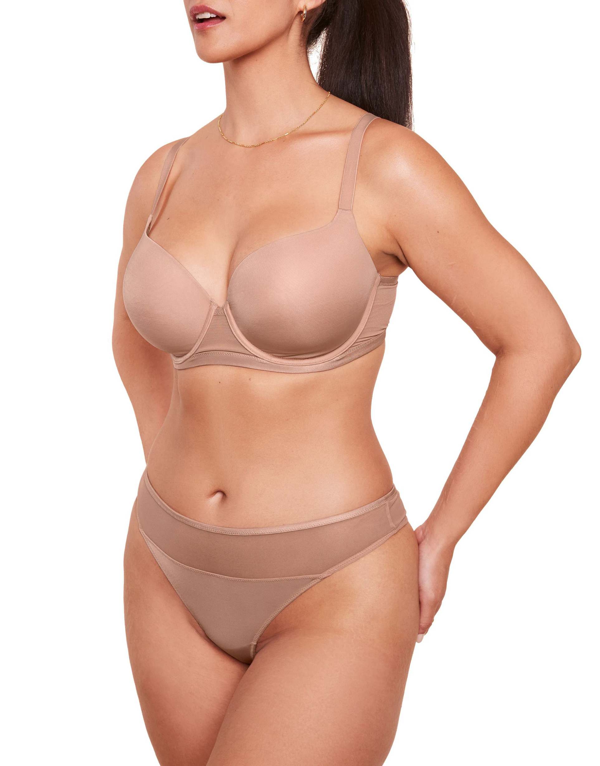 adore me fallon thong panties in medium beige