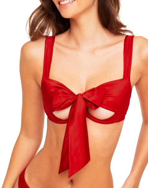 Adore Me Gynger unlined quarter cup bra in dark red - view 1