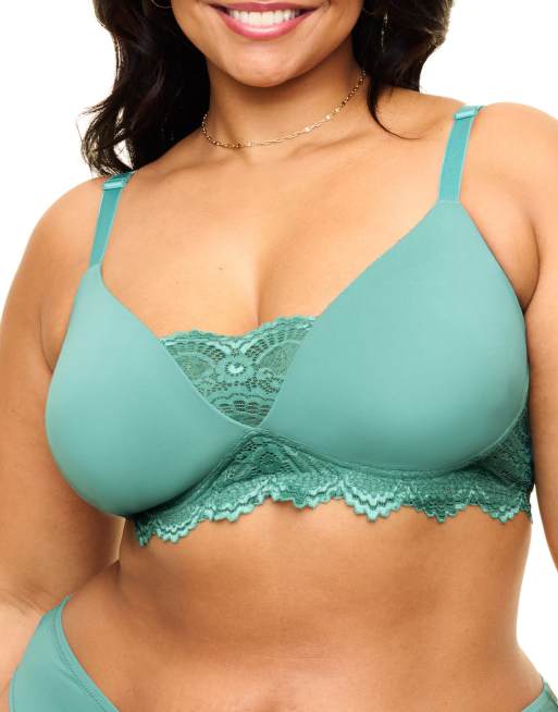 Adore Me Jainey contour plunge bra in medium green