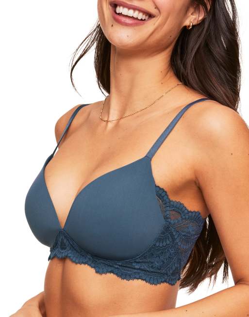 Adore Me Janey contour plunge bra in dark blue