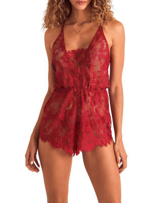 Adore Me Jasmin Romper In Red