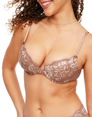Adore Me Jaya Push Up Plunge Bra In Neutral